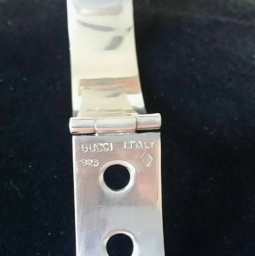 Gucci Vintg Sterling Enamel Buckle  Bracelet. - Picture 4 of 7